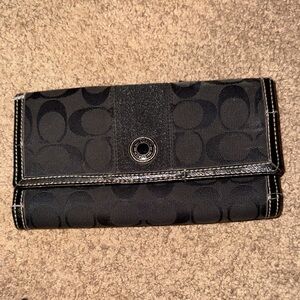 Coach Black Signature Canvas Wallet